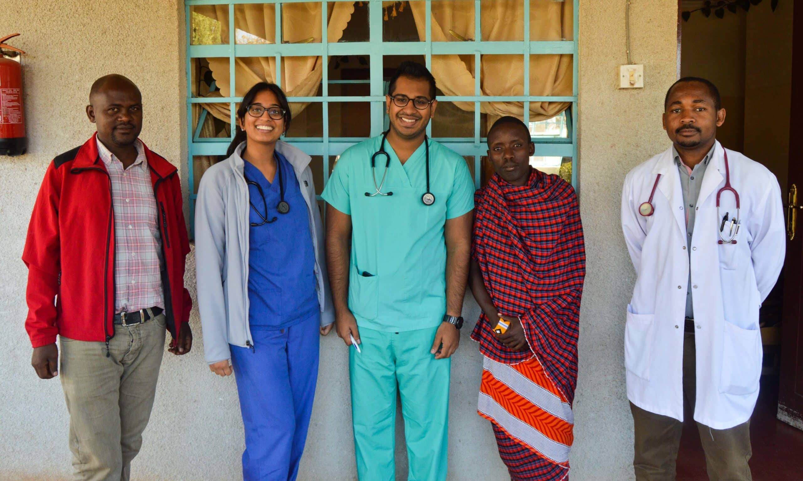Medical elective abroad students take a photo with their supervisors in Tanzania.